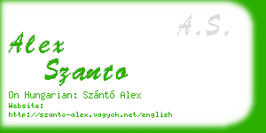 alex szanto business card
